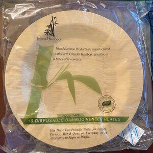 Set of 20 Disposable Bamboo Veneer Plates 11inch